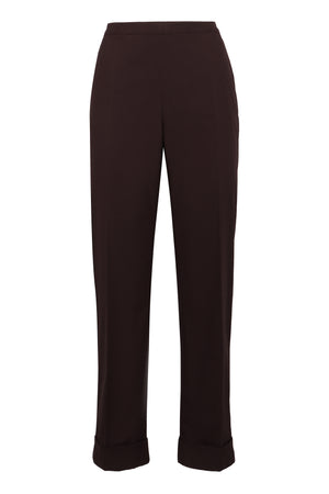 High-rise cotton trousers-0